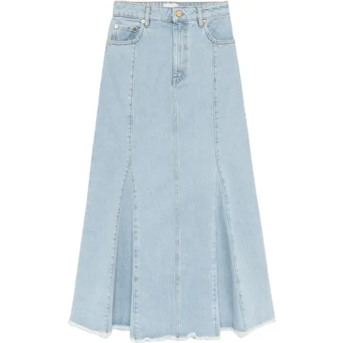 Cotton Denim Skirt , female, Sizes: M - Ganni - Modalova