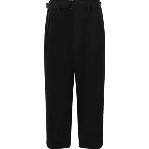 Wool Gabardine Pleated Trousers , female, Sizes: S, M - Yohji Yamamoto - Modalova