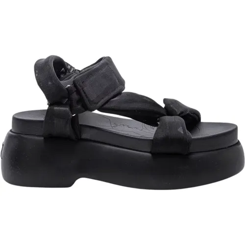 Sandalen mit Tüllbändern und Keilsohlen , Damen, Größe: 39 1/2 EU - AGL - Modalova