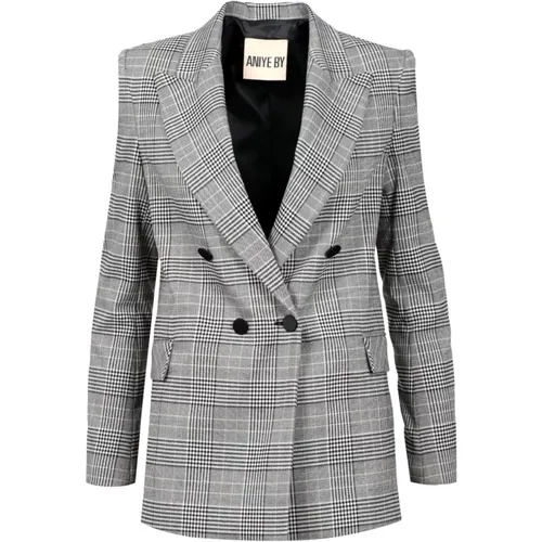 Stilvoller Doppelreihiger Polyester-Blazer , Damen, Größe: S - Aniye By - Modalova