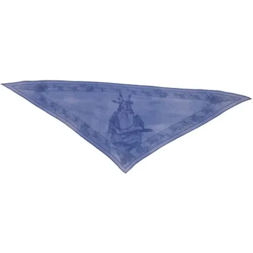 Gebrauchter blauer Seiden-Hermès-Schal - Hermès Vintage - Modalova