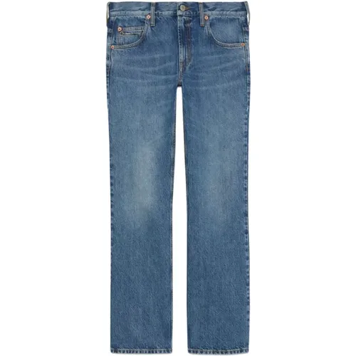 Blaue Denim Straight Leg Jeans - Gucci - Modalova