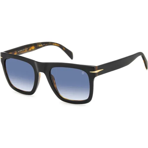 Flat Black Havana Sunglasses , male, Sizes: 54 MM - Eyewear by David Beckham - Modalova
