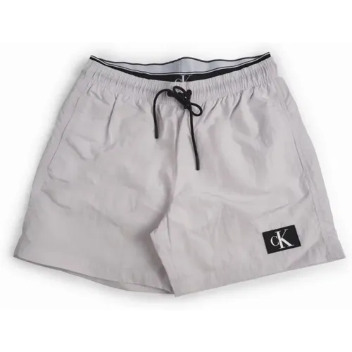 Men's Grey Boxer Swimwear , male, Sizes: XL, M, S, L - Calvin Klein - Modalova