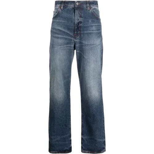 Stonewashed Straight-Leg Jeans , male, Sizes: W35 - Haikure - Modalova