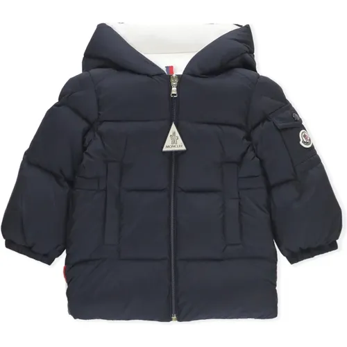 Blaue Baby Daunenjacke Mit Kapuze - Moncler - Modalova