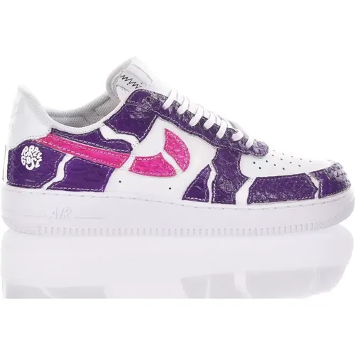 Weiß Violette Sneakers Maßgeschneiderte Schuhe , Herren, Größe: 45 1/2 EU - Nike - Modalova