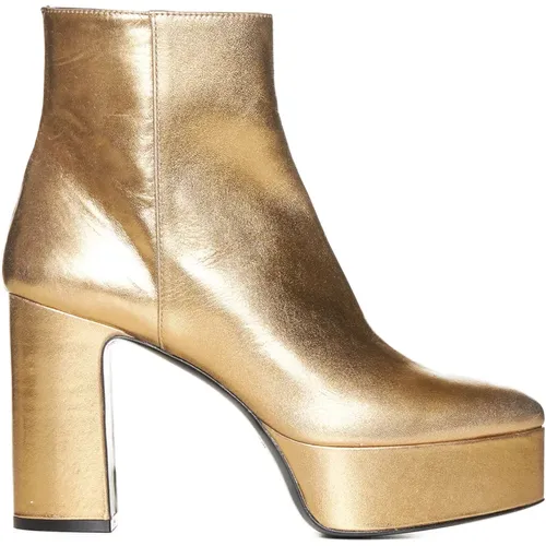 Metallic Leather Platform Ankle Boots , female, Sizes: 6 UK - Roberto Festa - Modalova