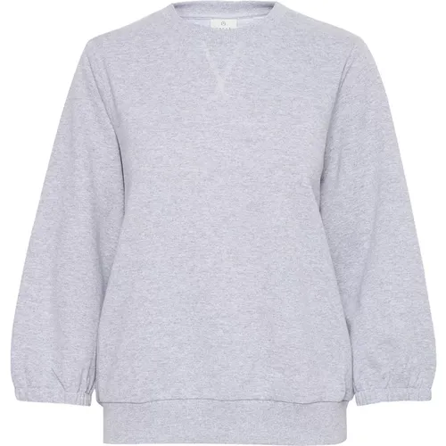 Graue Melange Sweatshirt Kalinea Stil , Damen, Größe: 2XL - Kaffe - Modalova