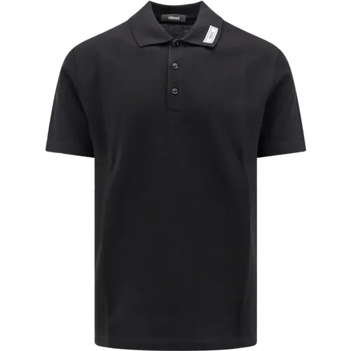 Polo Shirt mit Kragen , Herren, Größe: 2XL - Versace - Modalova