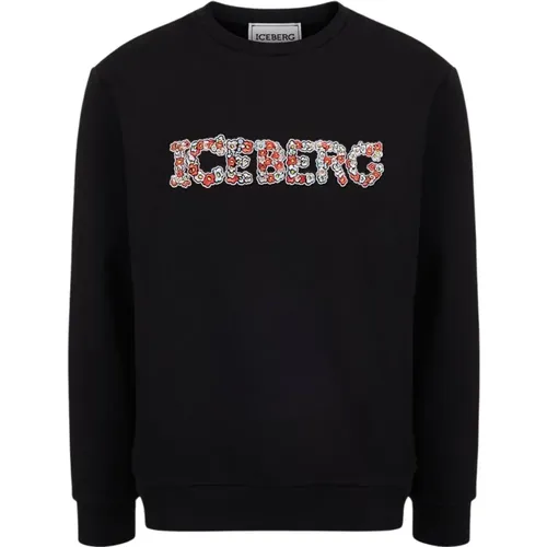 Sweatshirt mit floralem Logo , Herren, Größe: S - Iceberg - Modalova