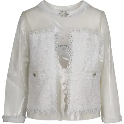 Used Shirt & Blouse, Chanel Transparent Jacket with Lace Embroidery , female, Sizes: M - Chanel Vintage - Modalova