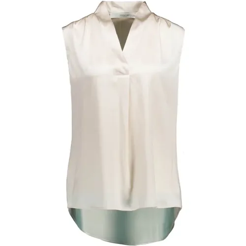 Sleeveless Top with V-Neck and Longer Back , female, Sizes: S, L - Herzen's Angelegenheit - Modalova