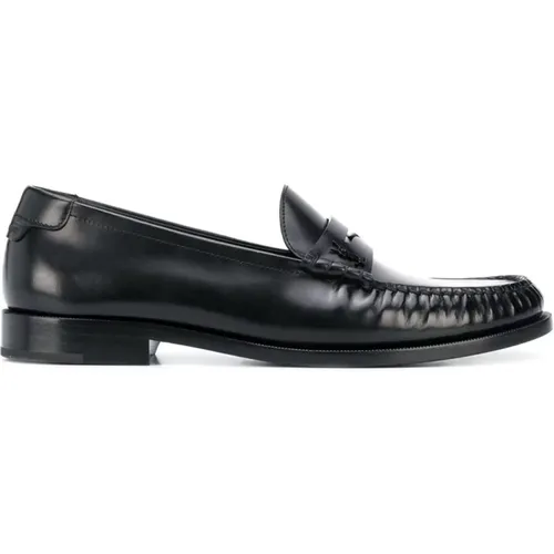 Leather Penny Loafers , male, Sizes: 7 1/2 UK, 10 UK, 7 UK, 8 UK, 9 UK, 6 UK, 8 1/2 UK - Saint Laurent - Modalova