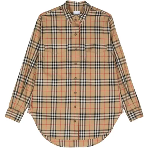Vintage Check Button-Down Shirt , female, Sizes: 2XS, 3XS, S, M, XS - Burberry - Modalova