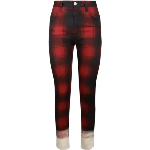 Red & White Pendleton Skinny Jeans , female, Sizes: W25, W24 - Maison Margiela - Modalova