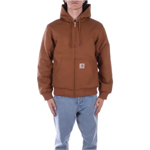 Kapuzenlogo Frontreißverschlussmantel , Herren, Größe: S - Carhartt WIP - Modalova