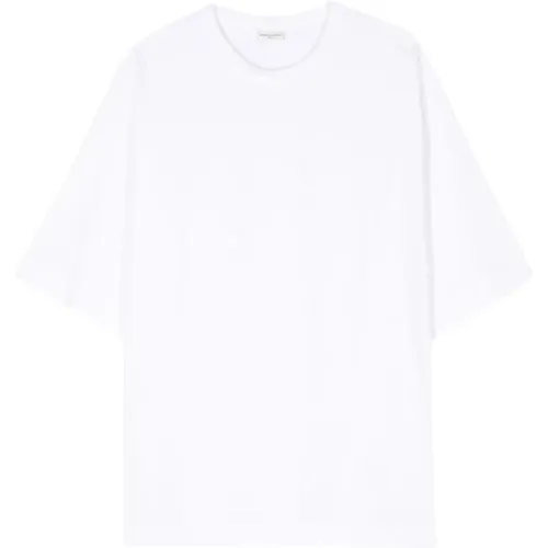 Weiße Baumwoll-Rundhals-T-Shirt , Herren, Größe: L - Dries Van Noten - Modalova
