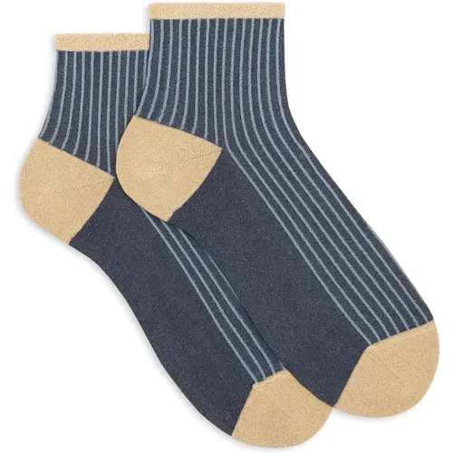 Himmelblaue Lurex Twin-Rib Socken - Gallo - Modalova