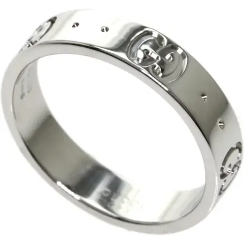 Pre-owned Silver White Gold Gucci Ring , female, Sizes: ONE SIZE - Gucci Vintage - Modalova