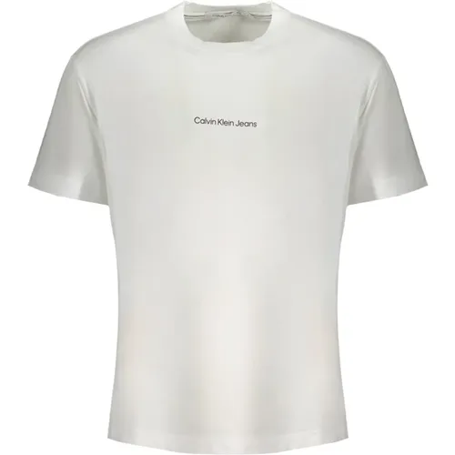 Kurzarm Logo besticktes T-Shirt , Herren, Größe: S - Calvin Klein - Modalova