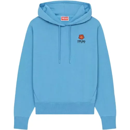 Blaue Boke Flower Hoodie mit Logo , Damen, Größe: XS - Kenzo - Modalova