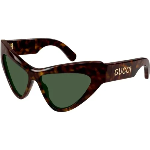 Cat-Eye Sonnenbrille mit Logo Arm , Damen, Größe: ONE Size - Gucci - Modalova