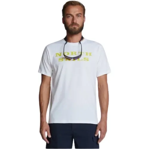 Organisches T-Shirt mit Rundhalsausschnitt und kurzen Ärmeln - North Sails - Modalova
