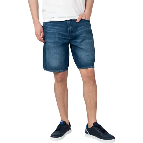 Elegante Leinen Shorts , Herren, Größe: W33 - Guess - Modalova