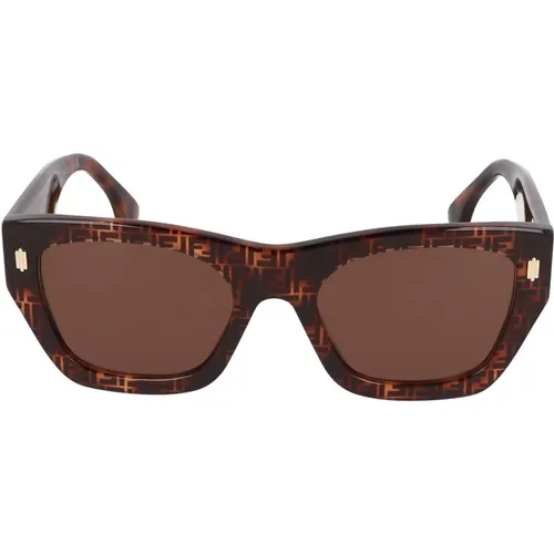 Quadratische Azetat Sonnenbrille , Damen, Größe: 53 MM - Fendi - Modalova