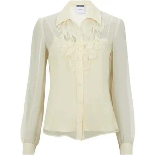 Ivory Shirts for Men , female, Sizes: S, XS - Moschino - Modalova