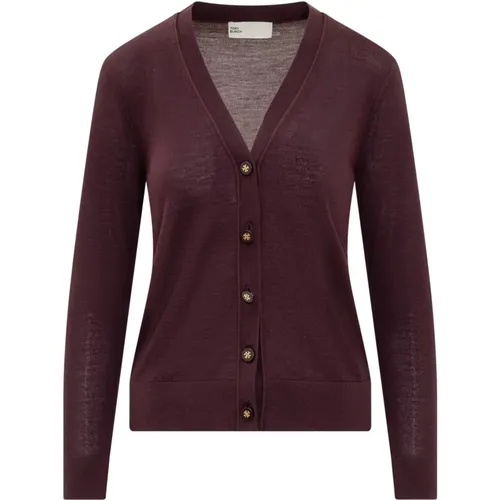 Simone Cardigan - Stilvolle Strickjacke , Damen, Größe: L - TORY BURCH - Modalova