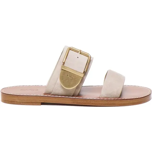 Sandalen mit Doppel-Lap-Design , Damen, Größe: 37 EU - Chloé - Modalova