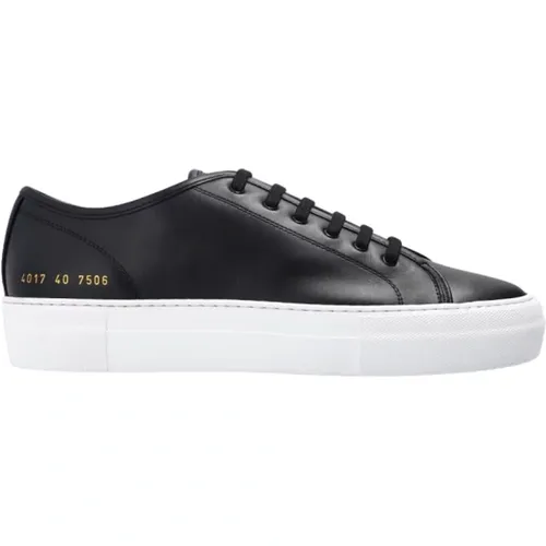 Schwarze Tournament Low Super Ledersneakers , Damen, Größe: 40 EU - Common Projects - Modalova