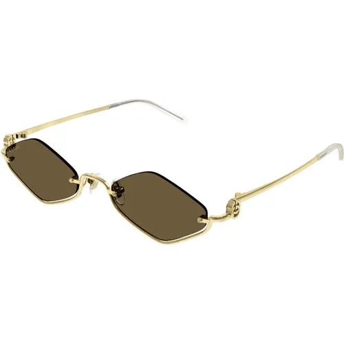 Halbrand Metall Sonnenbrille Gg1604S - Gucci - Modalova