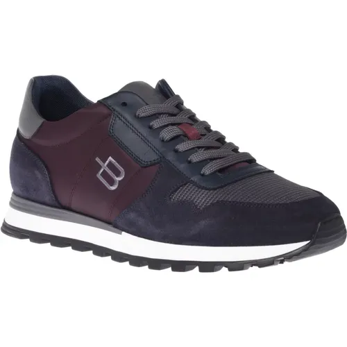 Trainers in blue and grey suede and fabric , male, Sizes: 7 1/2 UK, 5 UK, 9 UK, 11 UK, 6 UK - Baldinini - Modalova