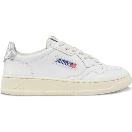 Vintage-Stil Niedrige Leder-Sneaker , Damen, Größe: 35 EU - Autry - Modalova