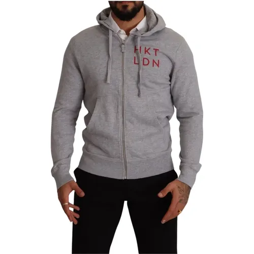 Hooded Sweatshirt with Zipper , male, Sizes: S - Hackett - Modalova