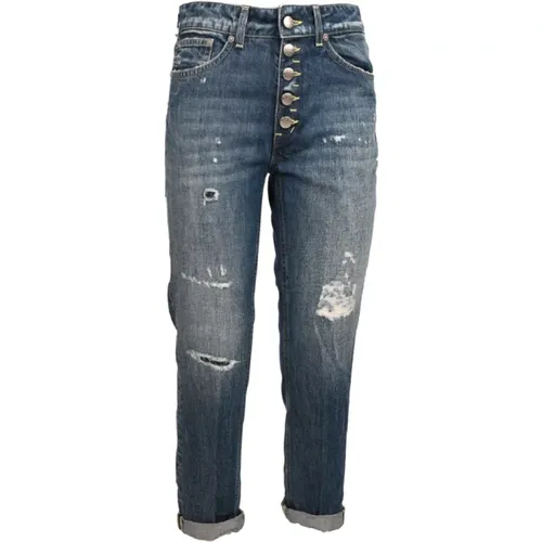 Jeans with Regular Waist and Jewel Button, Made in Italy , female, Sizes: W26, W31, W29, W28, W30 - Dondup - Modalova