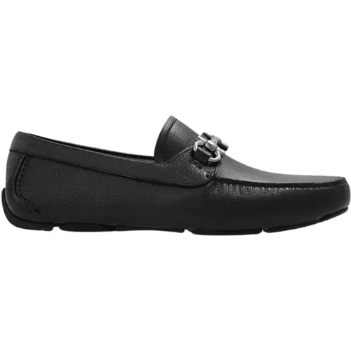 Schwarze Gancini Appliqué Mokassins , Herren, Größe: 41 1/2 EU - Salvatore Ferragamo - Modalova