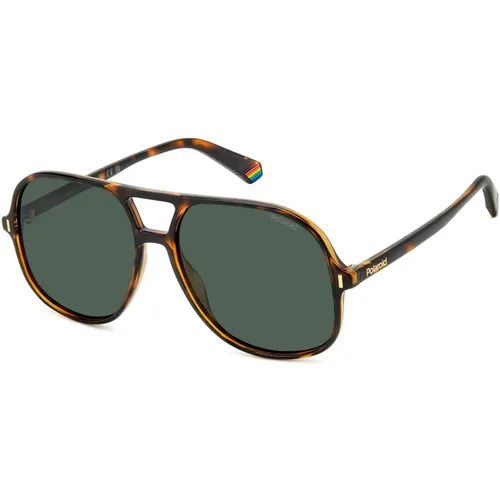 Classic Sunglasses in Dark Havana/Green , unisex, Sizes: 57 MM - Polaroid - Modalova