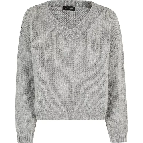 V-Neck Sweater , female, Sizes: S, XS - Roberto Collina - Modalova