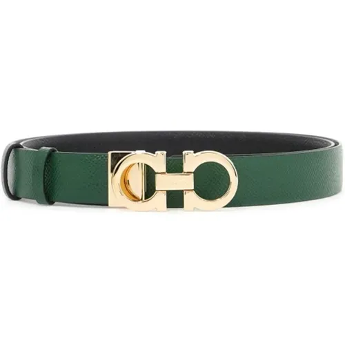 Reversible Gancini Leather Belt , unisex, Sizes: 100 CM - Salvatore Ferragamo - Modalova