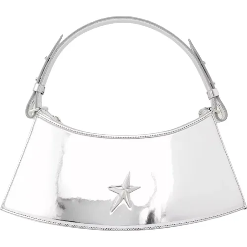 Silberne Metallic Clutch mit Sternenfutter - Mugler - Modalova