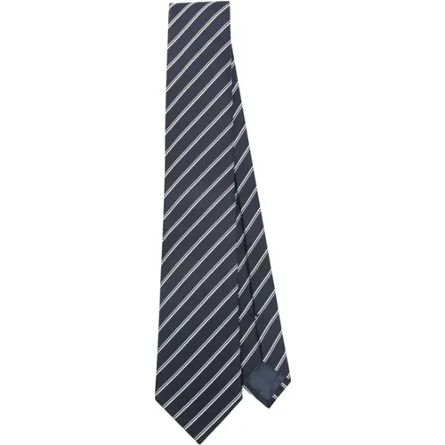 Nachtblauer gewebter Jacquard-Krawatte , Herren, Größe: ONE Size - Emporio Armani - Modalova
