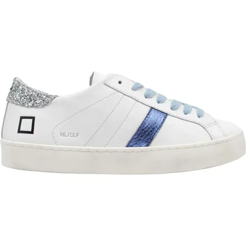 Weiße Blaue Low Calf Sneakers - D.A.T.E. - Modalova