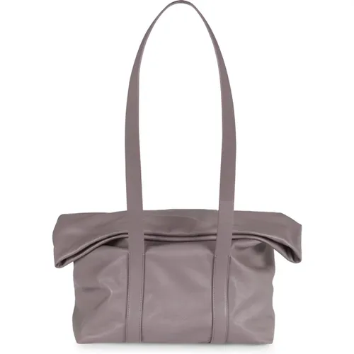 Lavender Leather Folded Shoulder Bag , female, Sizes: ONE SIZE - Cortana - Modalova