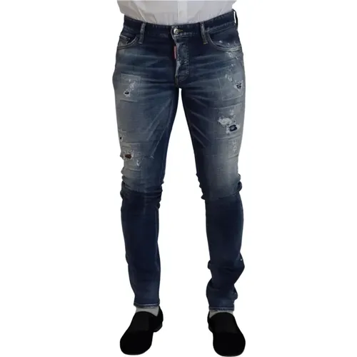 Stilvolle Tattered Skinny Denim Jeans - Dsquared2 - Modalova