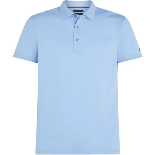 Klares Blaues Poloshirt , Herren, Größe: S - Tommy Hilfiger - Modalova