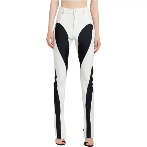 Schwarze & Weiße Spiral Panel Skinny Jeans - Mugler - Modalova
